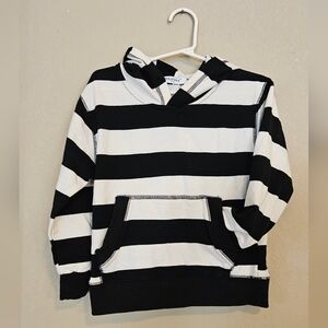 Dilbyke Black & White Striped Hoodie - Kids